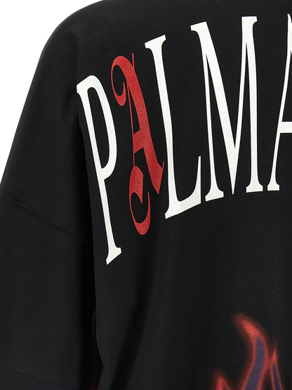 Palm Angels Black Cotton T-Shirt