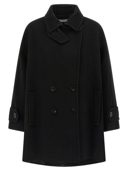 Alberto Biani Black Virgin Wool Coat