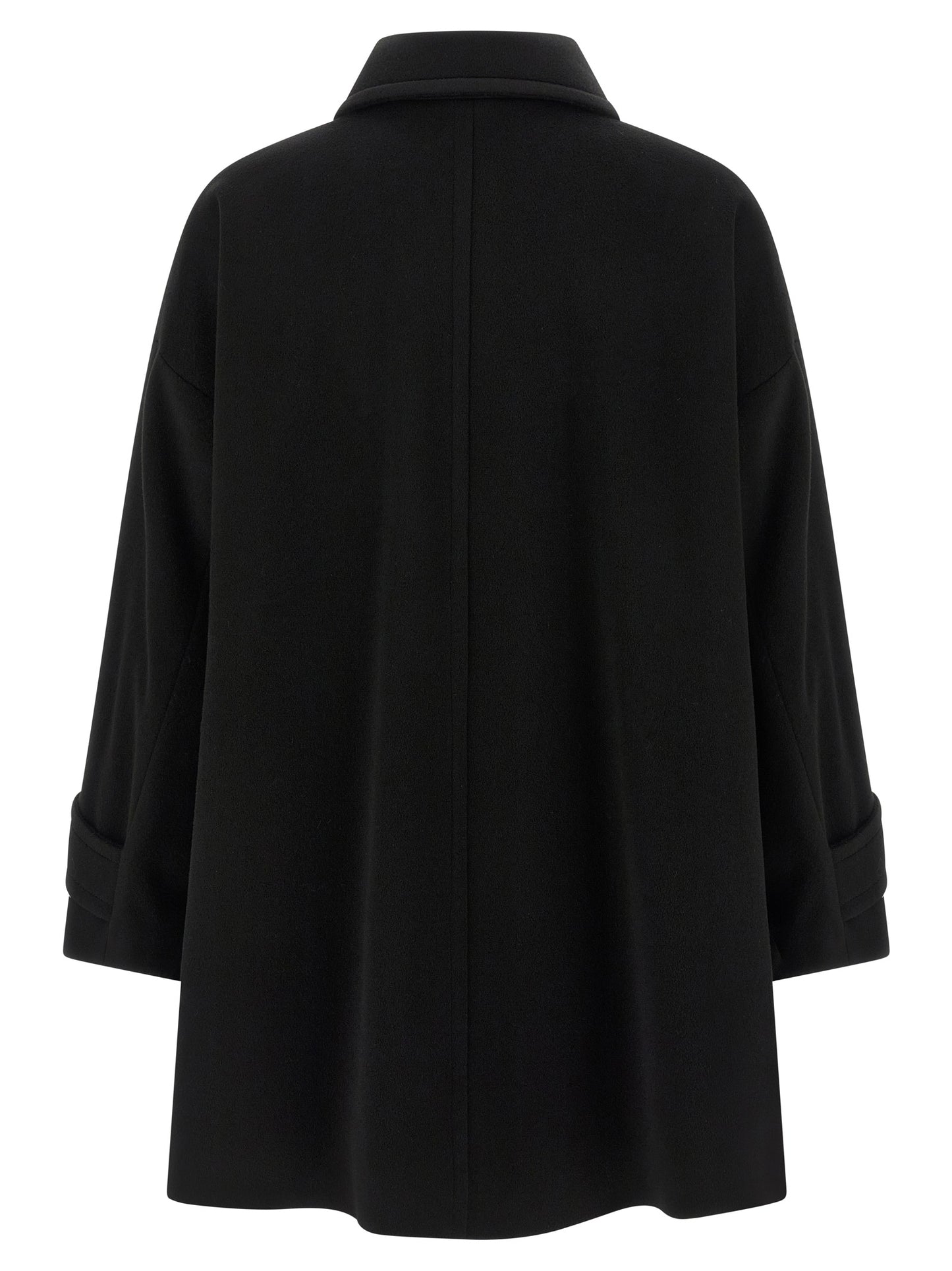 Alberto Biani Black Virgin Wool Coat
