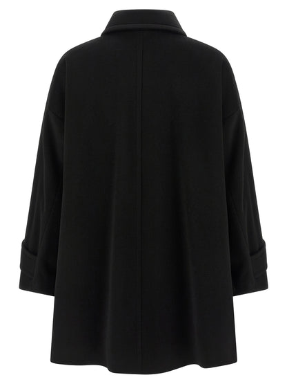 Alberto Biani Black Virgin Wool Coat