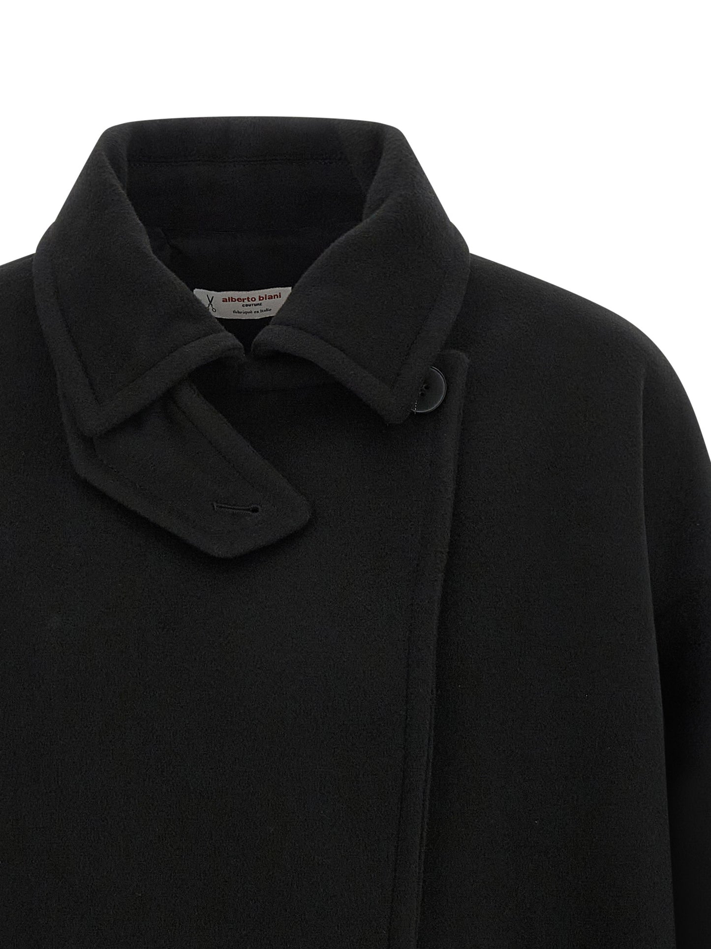 Alberto Biani Black Virgin Wool Coat