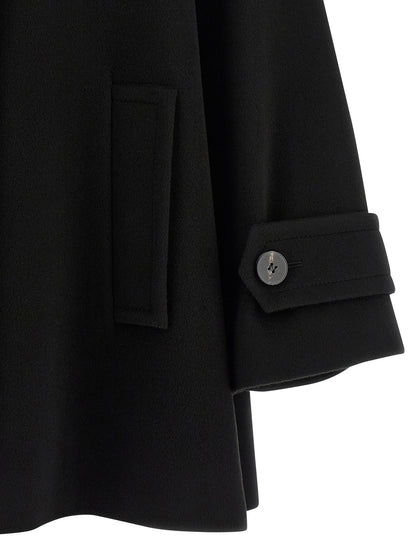 Alberto Biani Black Virgin Wool Coat