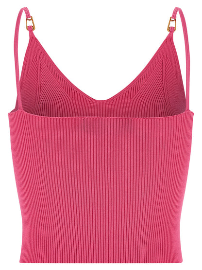Versace Fuchsia Viscose Sleeveles T-Shirt
