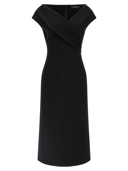 Ermanno Scervino Black Viscose Midi Dress