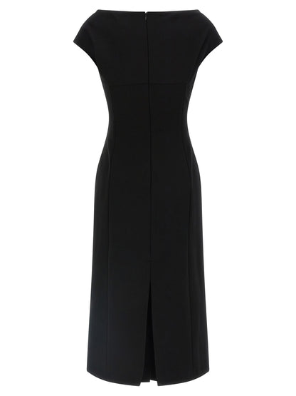 Ermanno Scervino Black Viscose Midi Dress