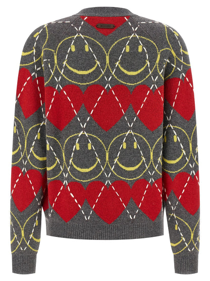 Moschino Multicolor Wool Cardigan