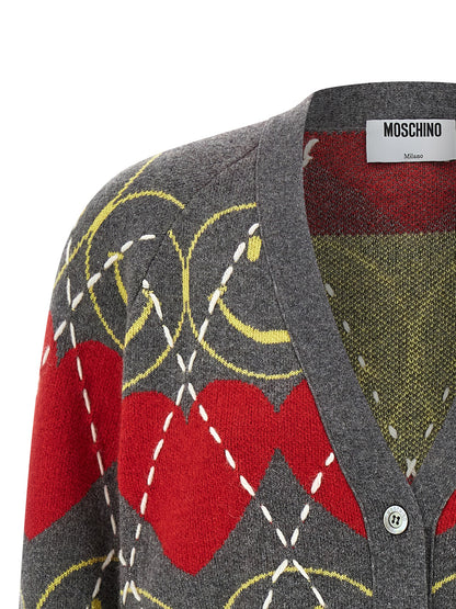 Moschino Multicolor Wool Cardigan