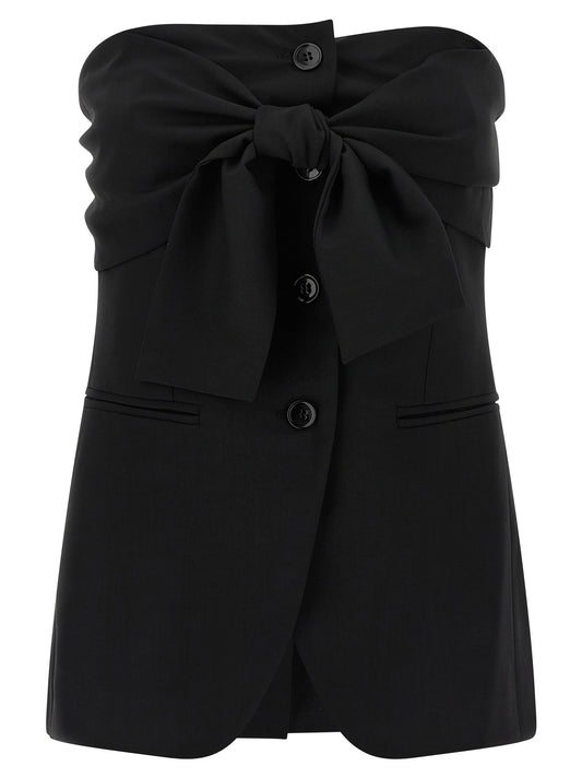 Max Mara Black Virgin Wool Tank Tops