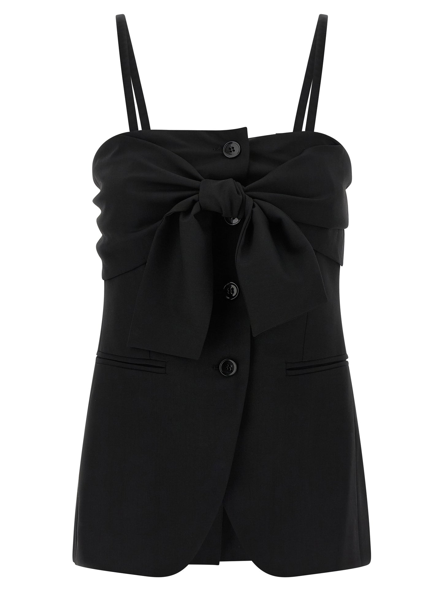 Max Mara Black Virgin Wool Tank Tops