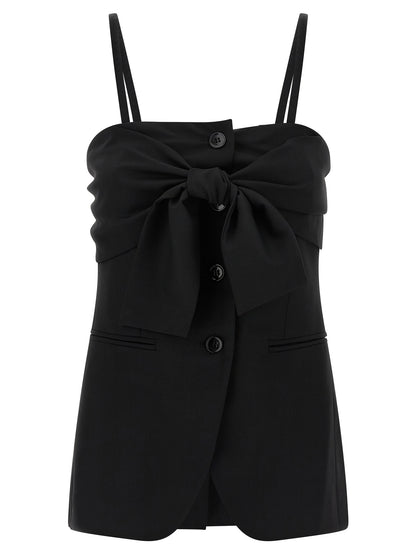 Max Mara Black Virgin Wool Tank Tops