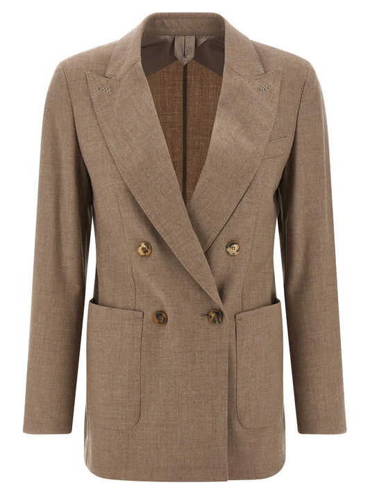 Blazer by Max Mara for women in cashmere & cupro beige features an crisp silhouette with sophisticated and a crisp for a truly crisp finish.