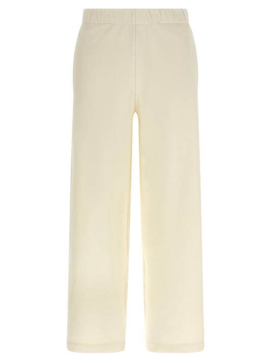 Casual Pants by Max Mara for women in silk & cotton white presents a tailored silhouette, showcasing a tailored straight-leg and long cut with a refined for a truly tailored aesthetic.