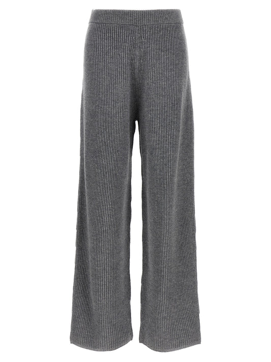 Trousers by Sportmax for women in cashmere gray presents a perennial silhouette, meticulously tailored with a straight-leg & wide cut, long finish, and an elegant .
