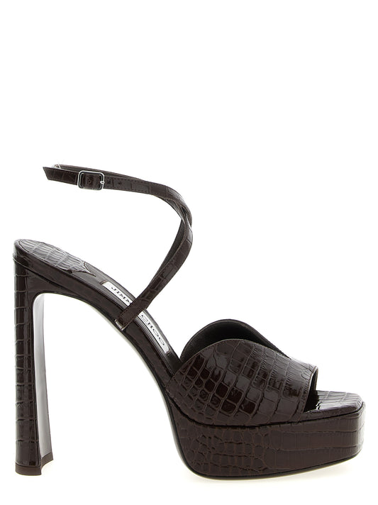 Jimmy Choo Brown Leather Stiletto Heel Sandals