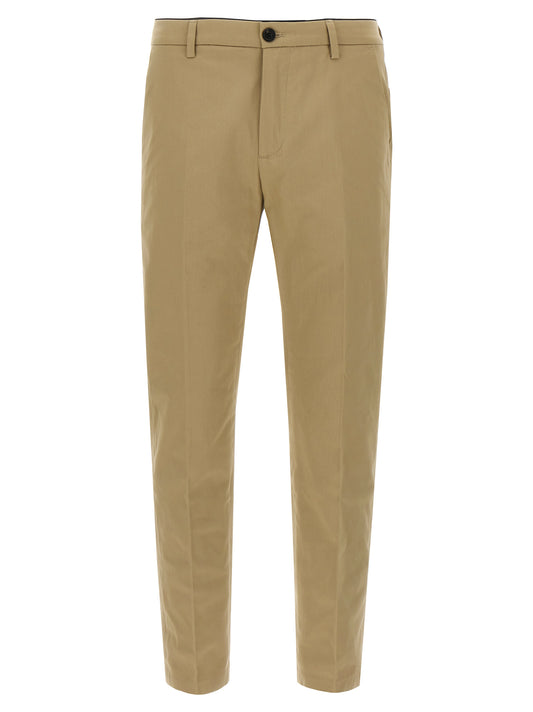 Trousers by Department 5 for men in stretch cotton beige features a artisanal silhouette, showcasing a sophisticated cropped with a cropped and for a artisanal finish.