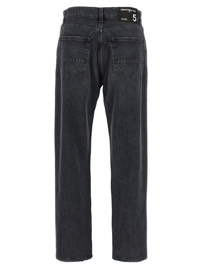Department 5 Black Cotton Straight-Leg Jeans