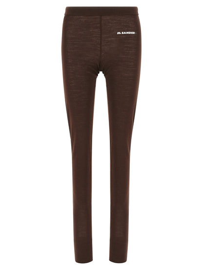 Jil Sander Bordeaux Polyester Leggings
