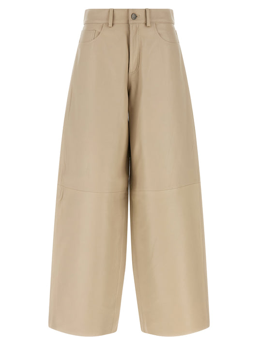 Haikure Beige Leather Pants