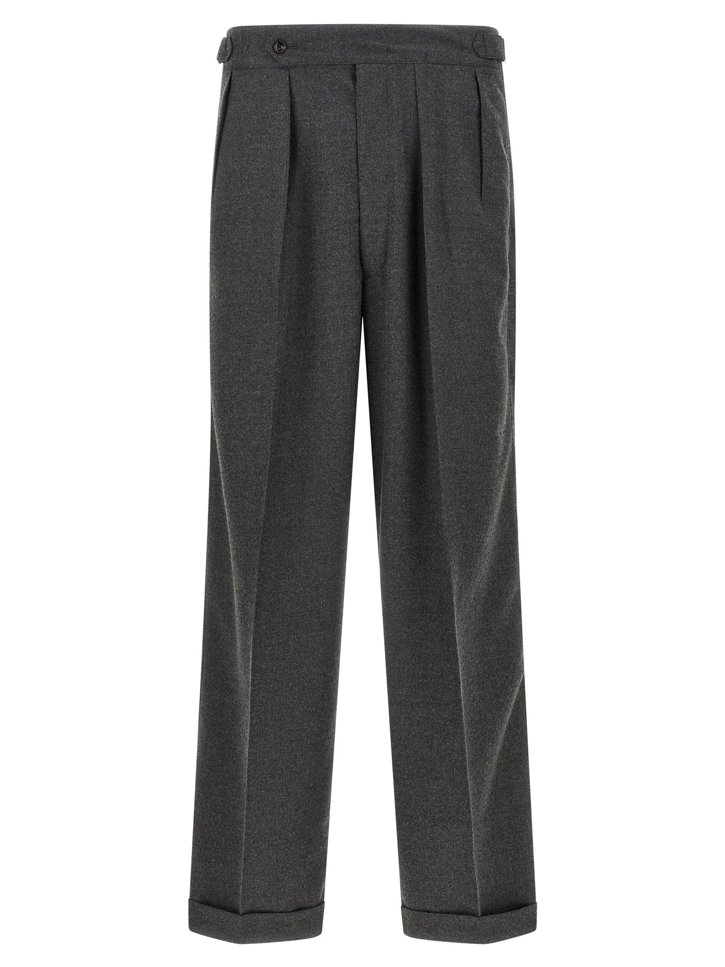 CELLAR DOOR Gray Polyester Casual Pants
