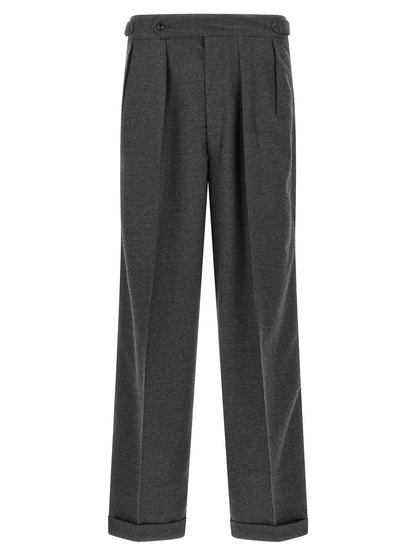 CELLAR DOOR Gray Polyester Casual Pants