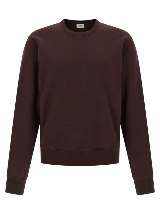 Saint Laurent Bordeaux Cotton Sweatshirt