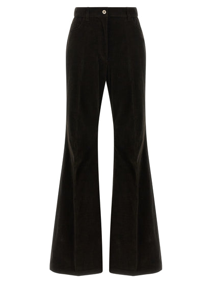 Ferragamo Brown Cotton Flared Pants