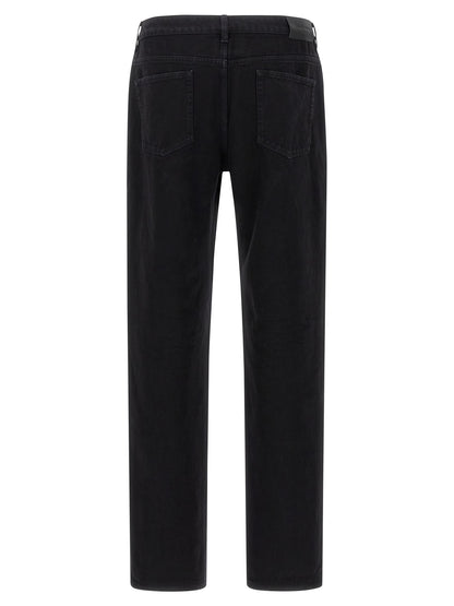 Saint Laurent Black Cotton Straight-Leg Jeans