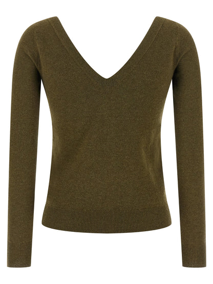 Saint Laurent Bicolor Cashmere Cardigan