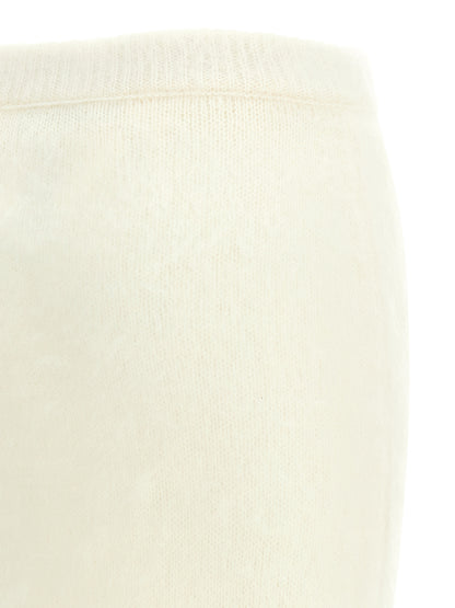 Alessandra Rich White Other Fibres Midi Skirt