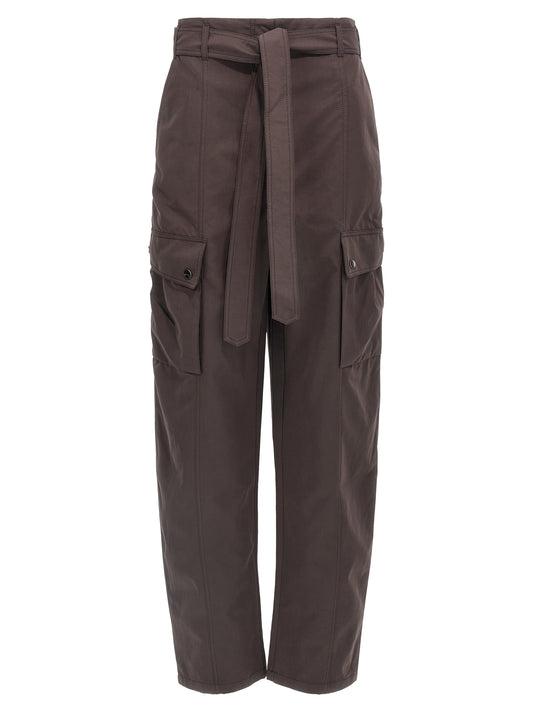 Cargo Pants by The Andamane for women in polyester polyamide suede leather brown presents a on trend silhouette, artfully finished with a on trend , long, and for a sophisticated look.