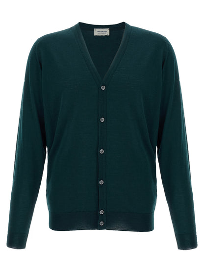 JOHN SMEDLEY Bicolor Merino Wool Cardigan