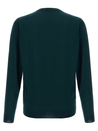 JOHN SMEDLEY Bicolor Merino Wool Cardigan
