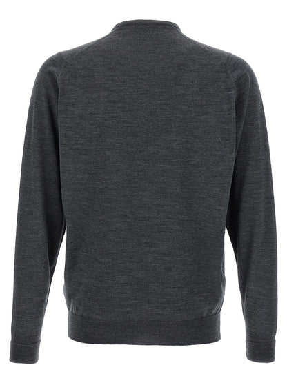 JOHN SMEDLEY Gray Merino Wool Cardigan