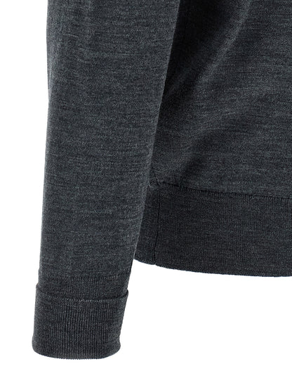 JOHN SMEDLEY Gray Merino Wool Cardigan