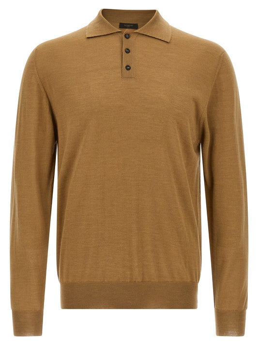 ZANONE Beige Cashmere Polo Shirt