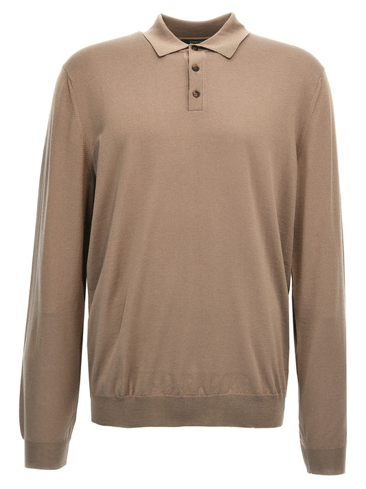 ZANONE Beige Virgin Wool Polo Shirt
