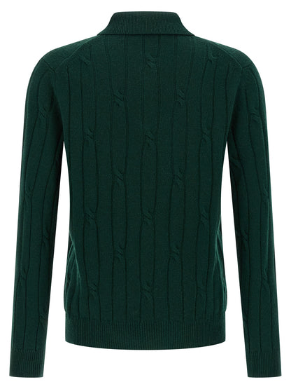 ZANONE Bicolor Virgin Wool Polo Shirt