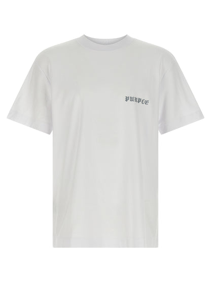 PURPLE White Cotton T-Shirt