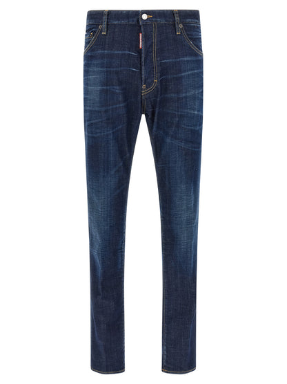 Dsquared² Blue Cotton Straight-Leg Jeans