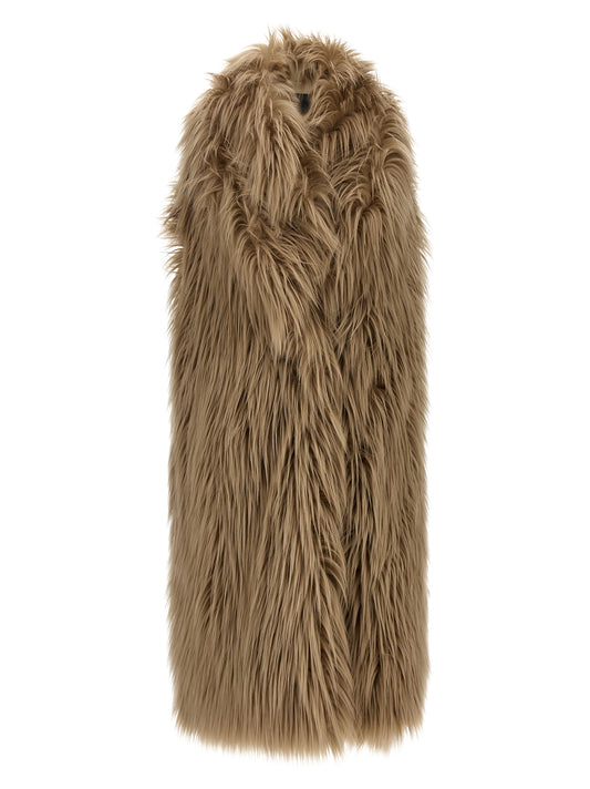 Cape by B&B COUTURE for women in plush modal polyester faux fur beige showcases a enveloping silhouette, elegantly detailed with a enveloping and premium .