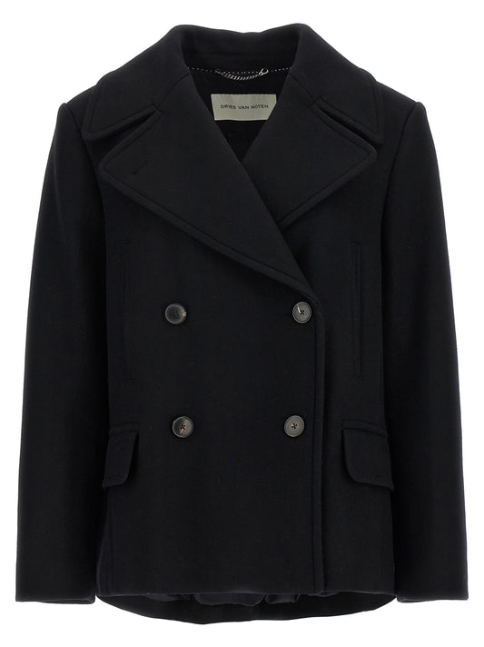 Dries Van Noten Black Wool Coat