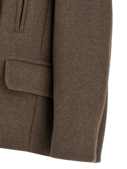 Dries Van Noten Brown Wool Coat