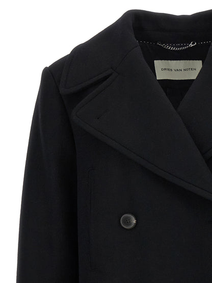 Dries Van Noten Black Wool Coat