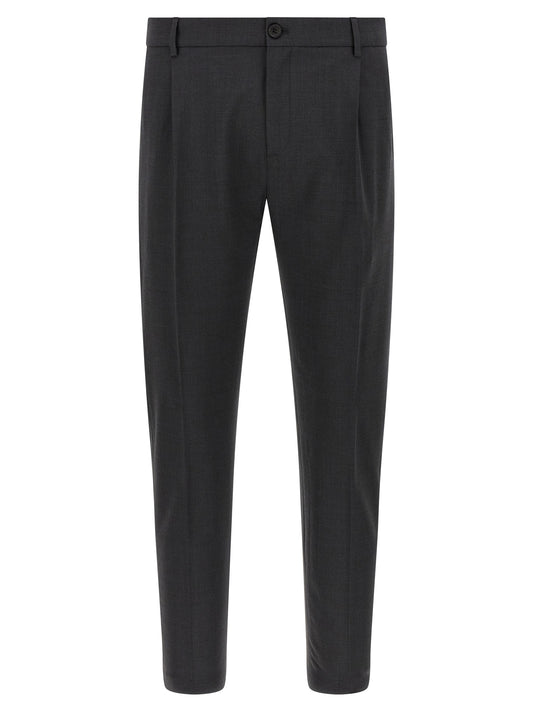 Trousers by Department 5 for men in polyester & virgin wool gray features a sculptural silhouette, showcasing a sculptural cropped and cropped with a sophisticated for a sculptural finish.