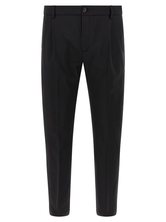 Trousers by Department 5 for men in polyester & virgin wool black features a tailored silhouette with a tailored cropped, defined by its cropped and a sophisticated .