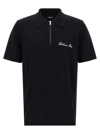 Balmain Bicolor Cotton Polo Shirt