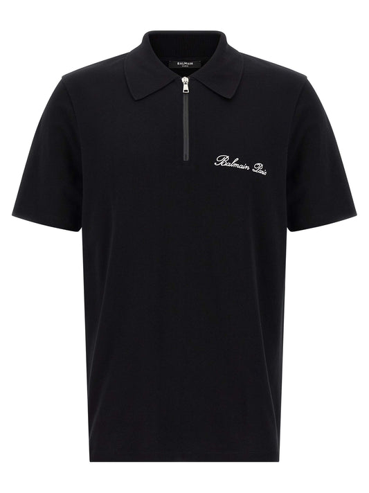 Balmain Bicolor Cotton Polo Shirt