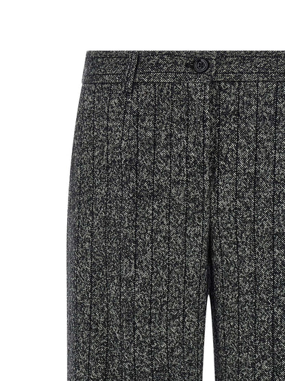 Dolce & Gabbana Bicolor Virgin Wool Casual Pants