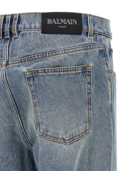 Balmain Blue Cotton Jeans Denim