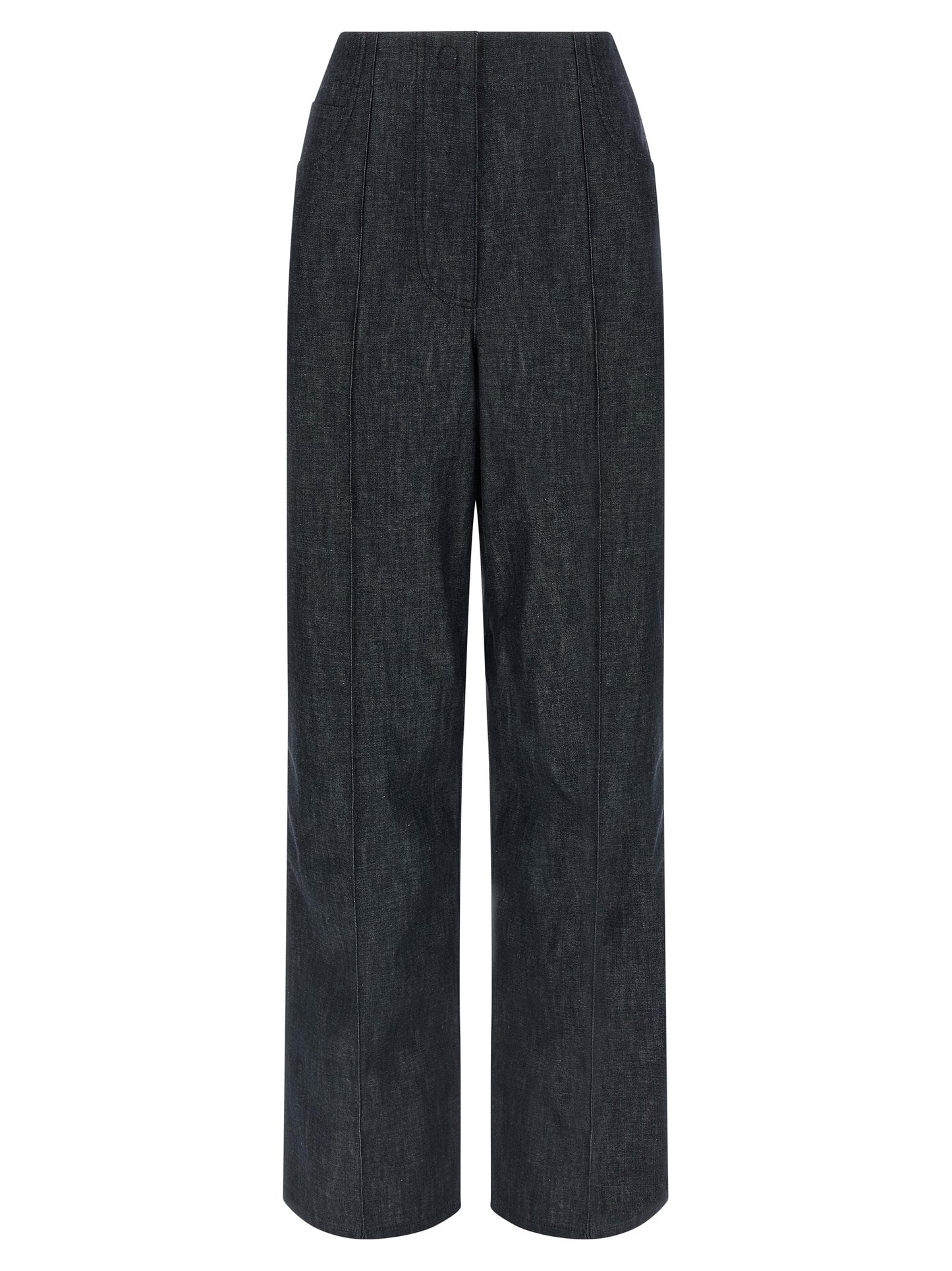 Fendi Blue Cotton High-Waisted Jean